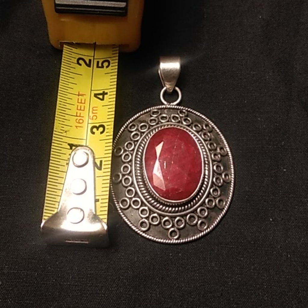 Sterling Silver Charm With Ruby